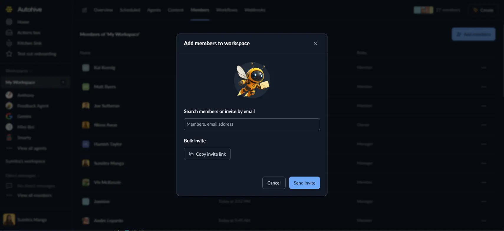 Invite user view