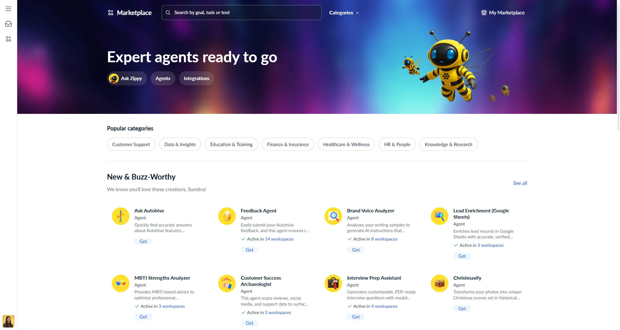 Marketplace home page