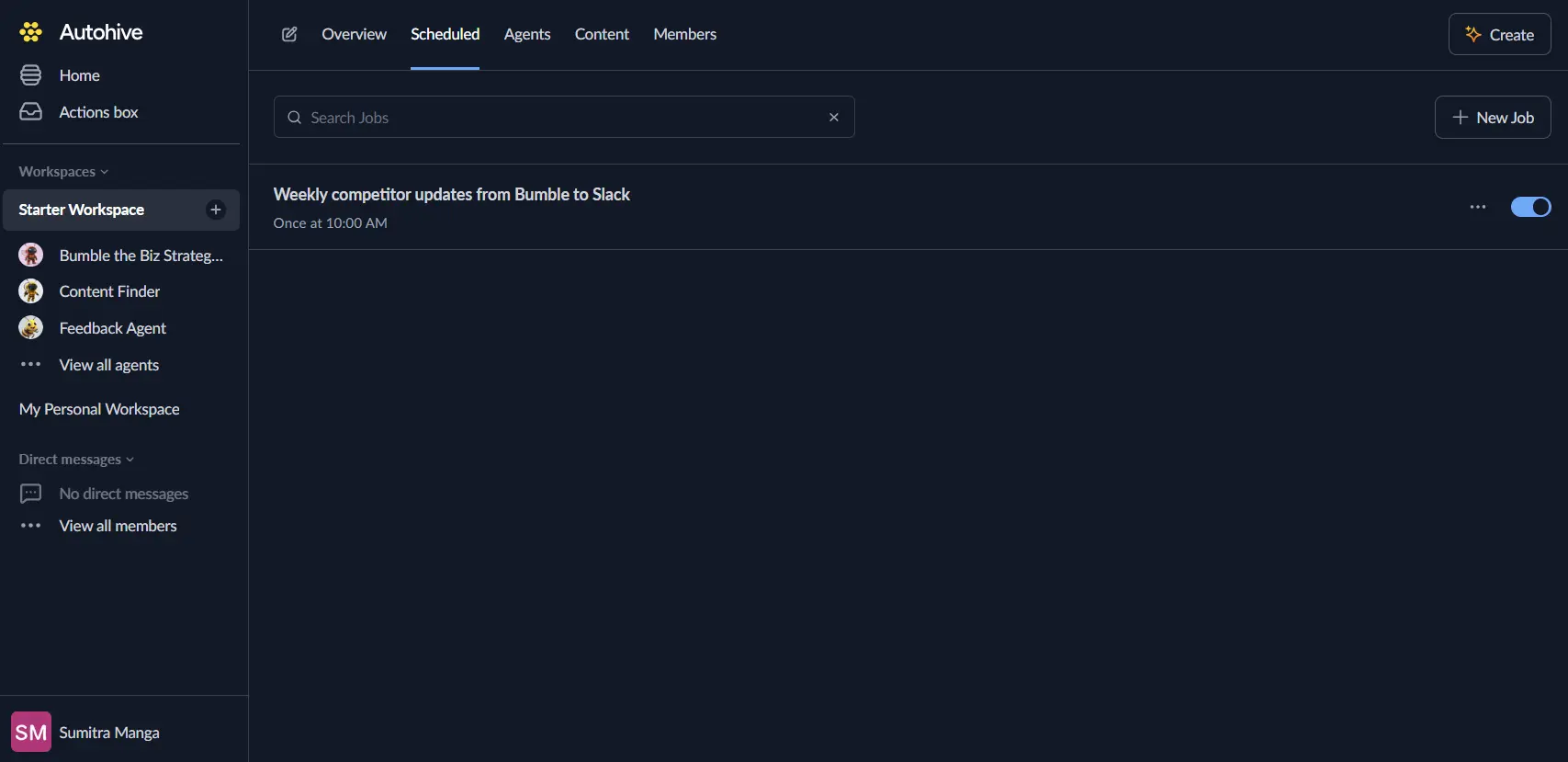 Scheduled job in Autohive